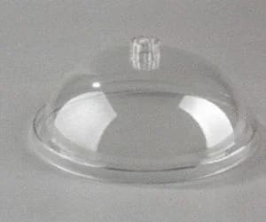 Mika Kapak Çap 25 cm – 25 cm çap adıyla sunulan bu mika kapak, yuvarlak taban hattı ve kubbe biçimiyle daha küçük sunum kapları için değerlendirilebilir